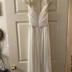 Ivory pearl floor length gown